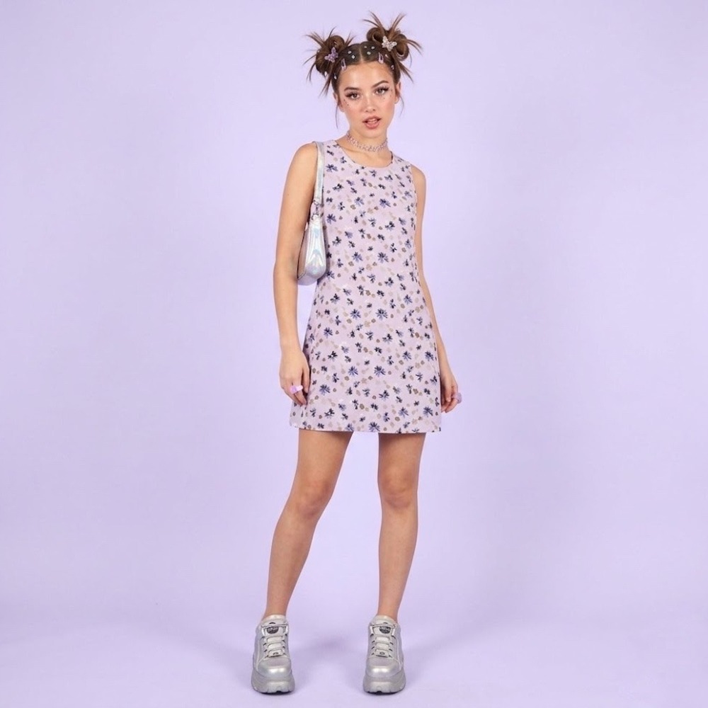 Vintage | Finally | Lavender Floral Mini Dress Size 9